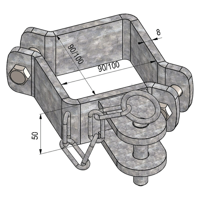 KIT Brides Simple pour Poteau Carre 100 référence fournisseur 415139
